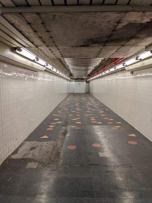 Clark Street station underground walkway to subway