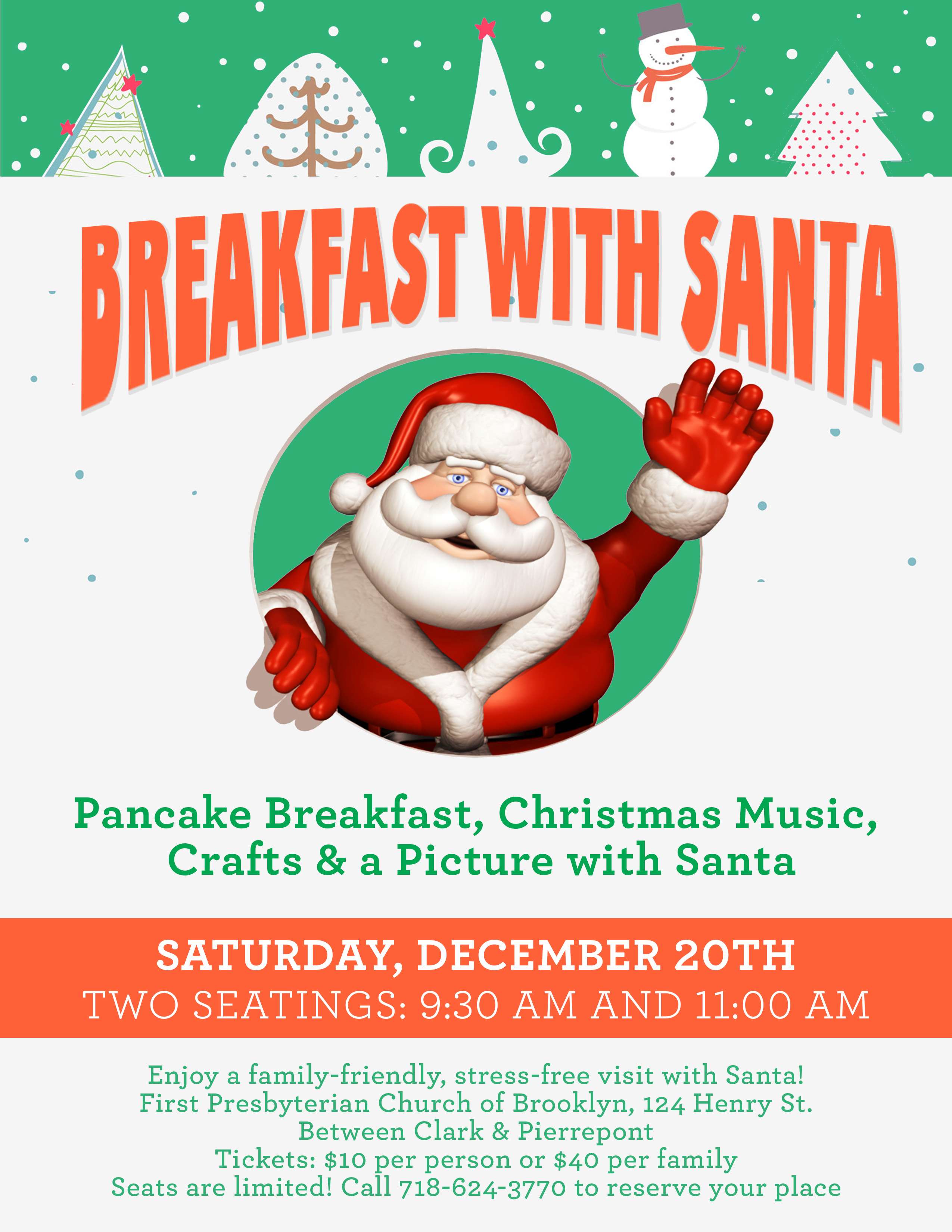 Breakfast with Santa This Saturday (12/20) at First Presbyterian Church