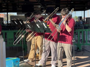The Packer trombones, with our author on the end.